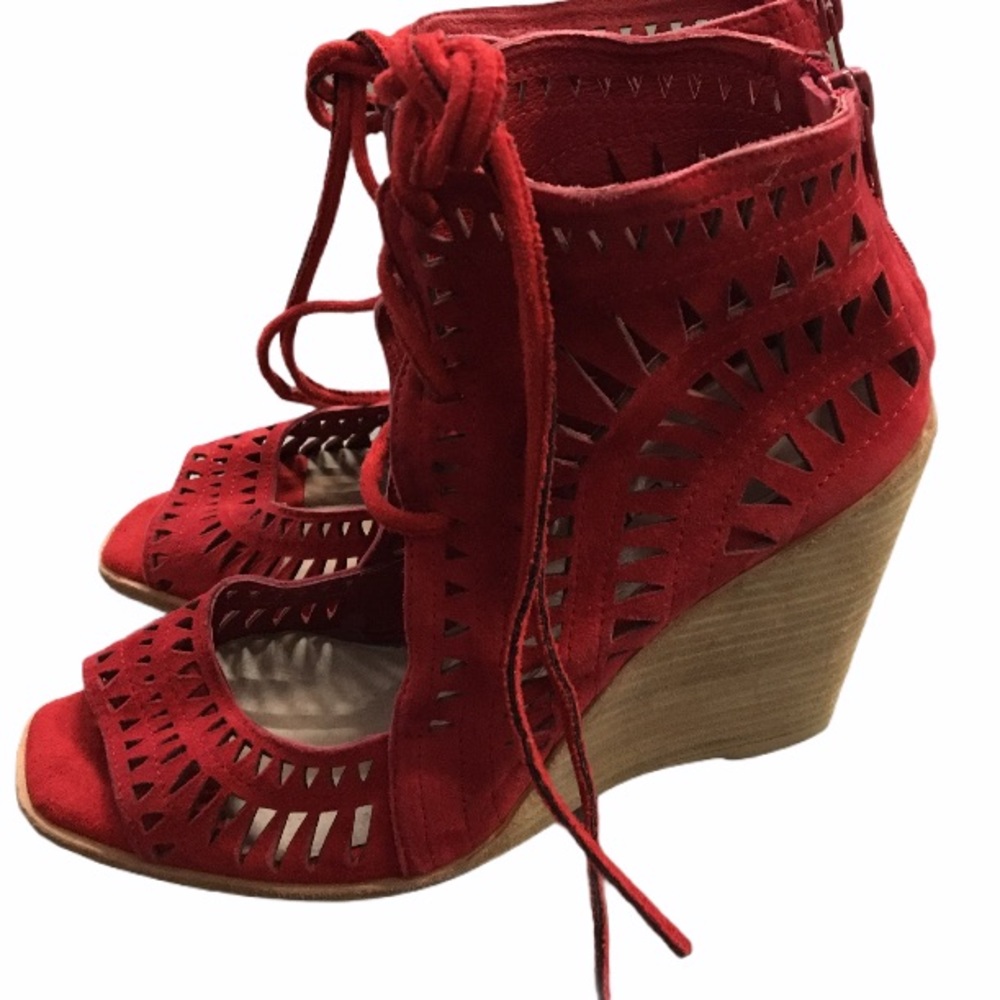 Jeffrey Campbell Laser Cut Rodiollo Wedge Sandals - Picture 2 of 5